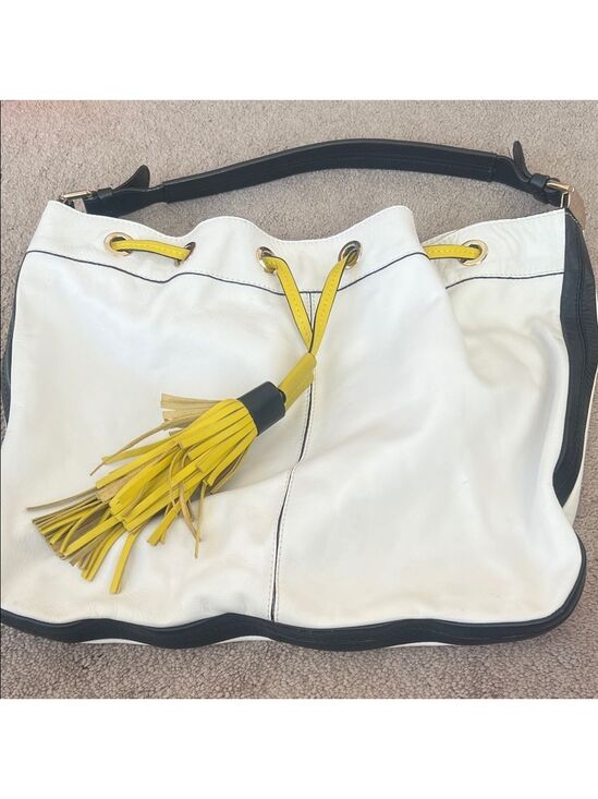 Boden Handbags - Boden Leather Shoulder Bag White Black Yellow Women's